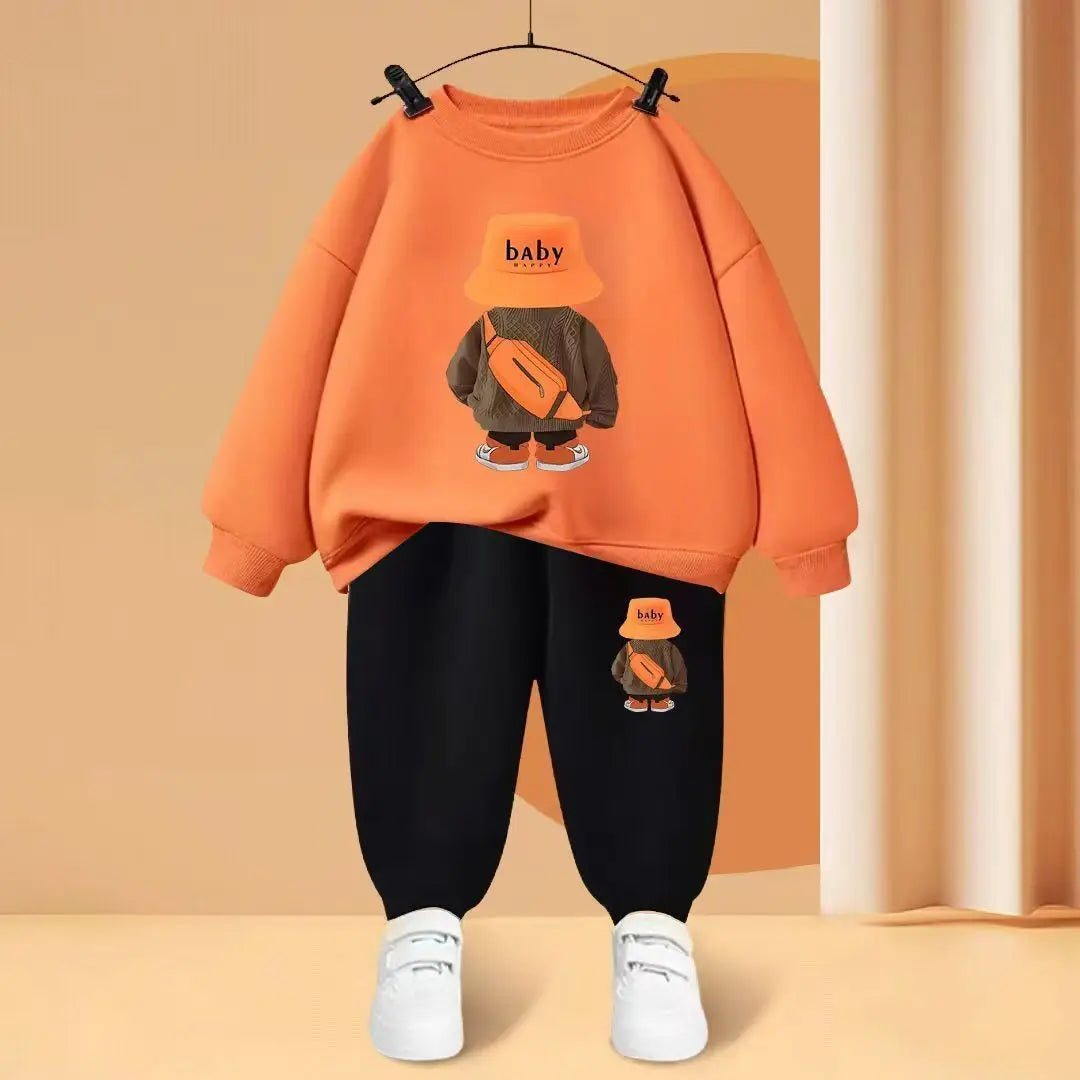 Kids' Bear Print 2-Piece Tracksuit