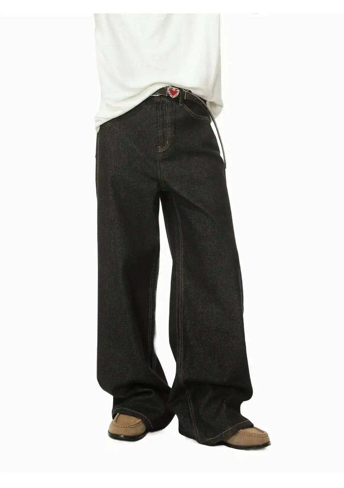 IEFB Men's Straight Denim Pants New Cleanfit Solid Color Korean Version Wide Leg Versatile Casual Jeans Trend New Autumn  9C1519