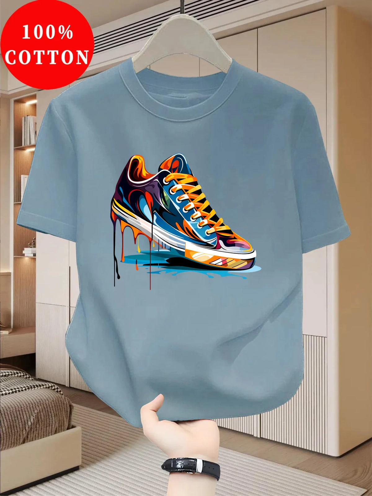 Men's Cotton Graffiti Print Relaxed Fit T-Shirt