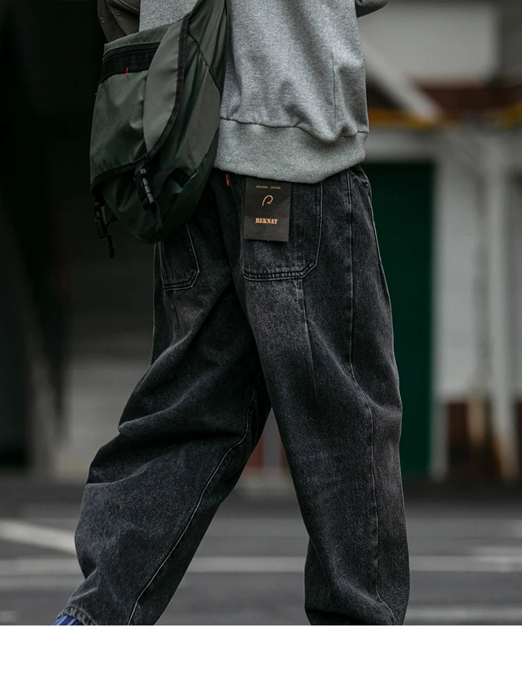 Men's Loose Fit Denim Cargo Jeans