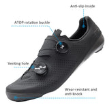 WILDTO Carbon Fiber Sole Cycling Shoes Hardness10 Wear Resistant Road Riding Sneakers Mens Thermoplastic Adjustable Bicyle Shoes