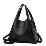 Genuine Brand Sturdy Durable Soft Leather Top-handle Bags Female Handbags Women 3 Layer Shoulder Crossbody Totes Messenger Bag