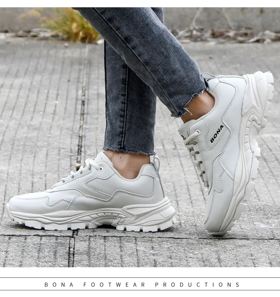 BONA New Designers Running Shoes Casual Fashion Sport Shoes Women Summer Breathable Luxury Brand Sneakers Ladies Footwear