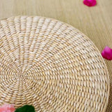 Handwoven Natural Straw Round Tatami Floor Cushion