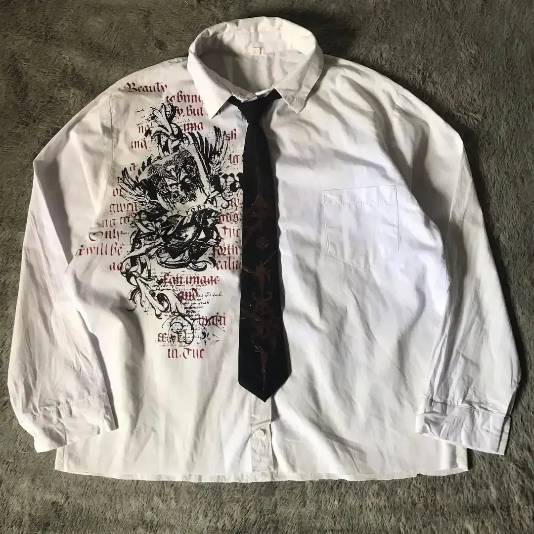 Men’s Y2K Gothic Skull Graphic Shirt