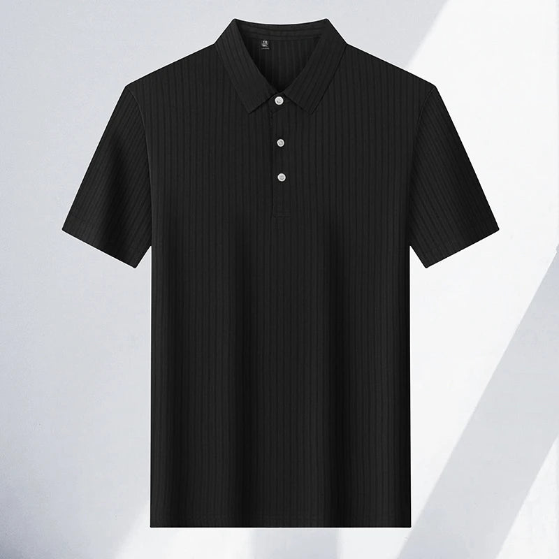 Men's Striped Polo Shirt – Breathable Summer Style