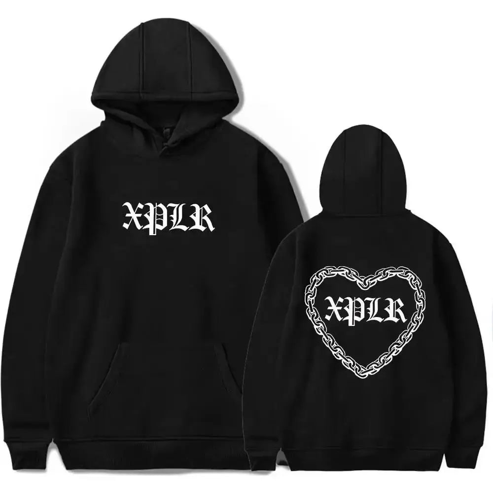 Sam and Colby XPLR Men's and Women's Hooded Sweatshirt Long sleeved Casual Hoodie Warm Street Clothing Top Winter