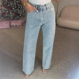Women's Diamond Straight-Leg High-Waist Jeans
