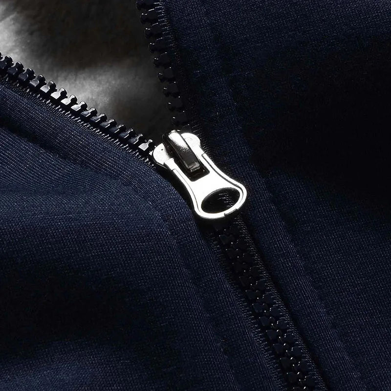 New Men's Hoodies Jacket Winter Thick Warm Fleece Zipper Hoodies Coat Casual Tracksuit Sportwear Male Sweatshirts M~ 5XL