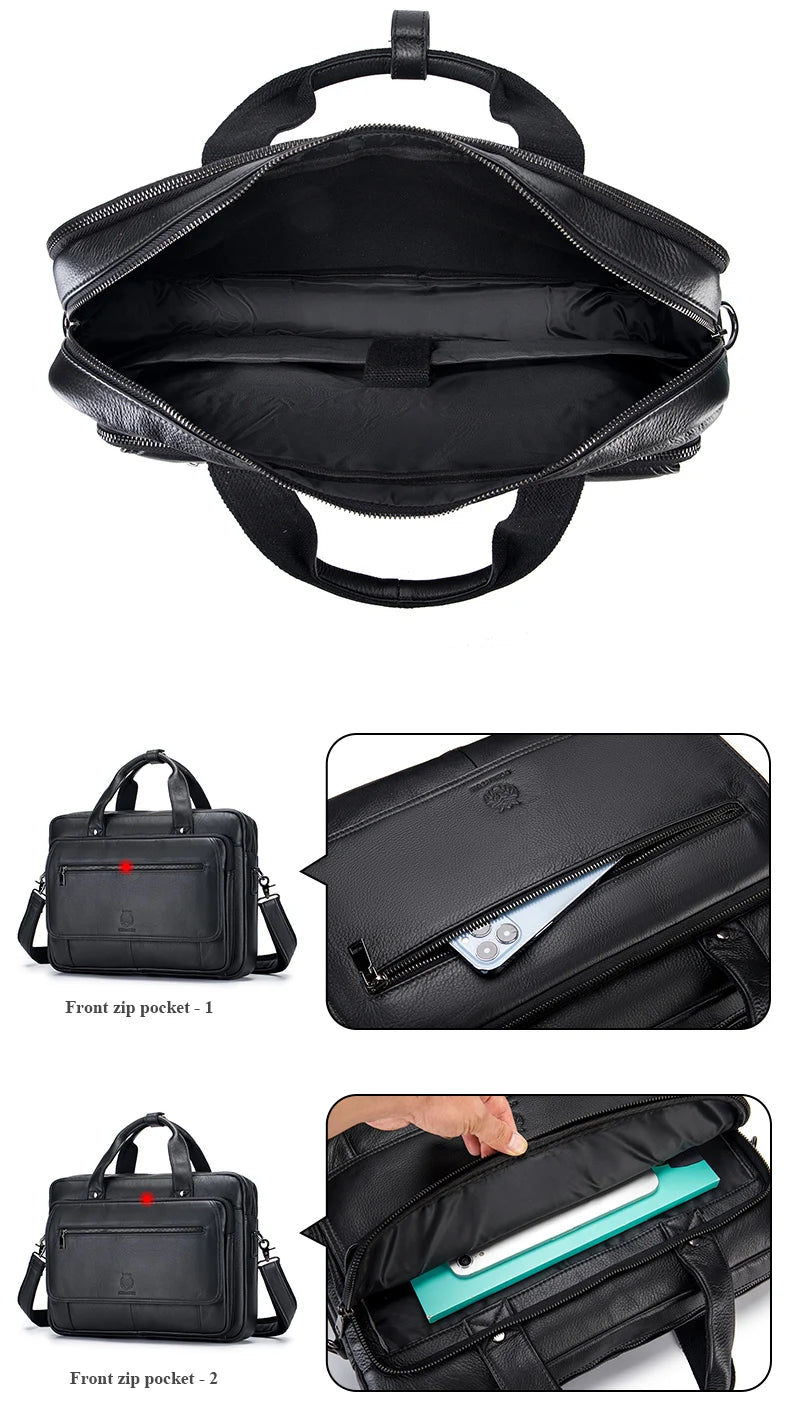 SCHLATUM Genuine Leather Briefcases Hard For Men 16 Inch Office Bussiness Computer Bag Luxury Vintage Handbags