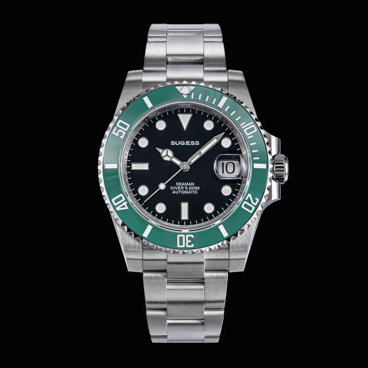 Sugess Watch of Men Diver 2130 Automatic Mechanical Wristwatch Date Sapphire Crystal Luminous Ceramic Bezel Waterproof 200M S421