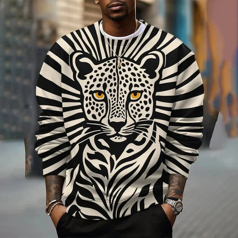 Retro Plaid Art Graphic Sweatshirt