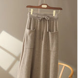 Wool A-Line Midi Skirt – Women's Knit Autumn Winter