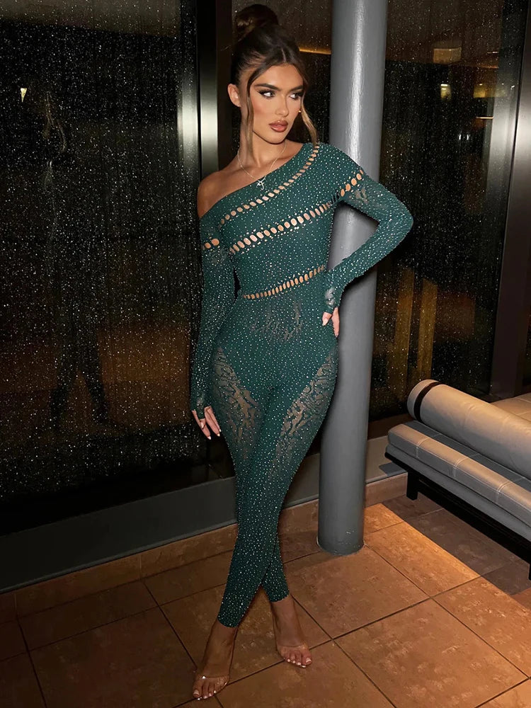 Elegant Sparkle Off-Shoulder Jumpsuit