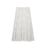 TFAFXY 2026 Summer Bow Plaid Embroidered Blouse Women Sets A-line Midi Long Skirt Suits Y2K