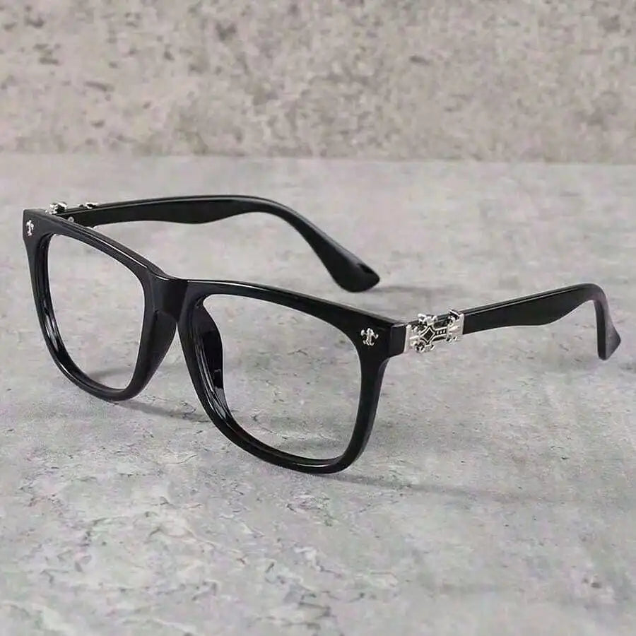 1pc Vintage Square Frame Glasses Men And Women, Non-Prescription Eyewear, PC Lens And Frame, Blue Light, Includes Cleaning Cloth, Photo Props, And Fashion Accessories, Birthday, Fashion Accessories,Hair Tools,Hair Items