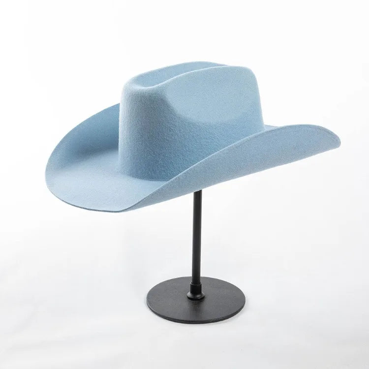 USPOP Wide Brim Wool Cowboy Hat – Unisex Felt Fedora