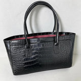 Crocodile Grain Embossed Top Handle Handbag,Luxury Tote Bag,Commute Work Chic Everyday Women Underarm Shoulder Bag,Black,Green