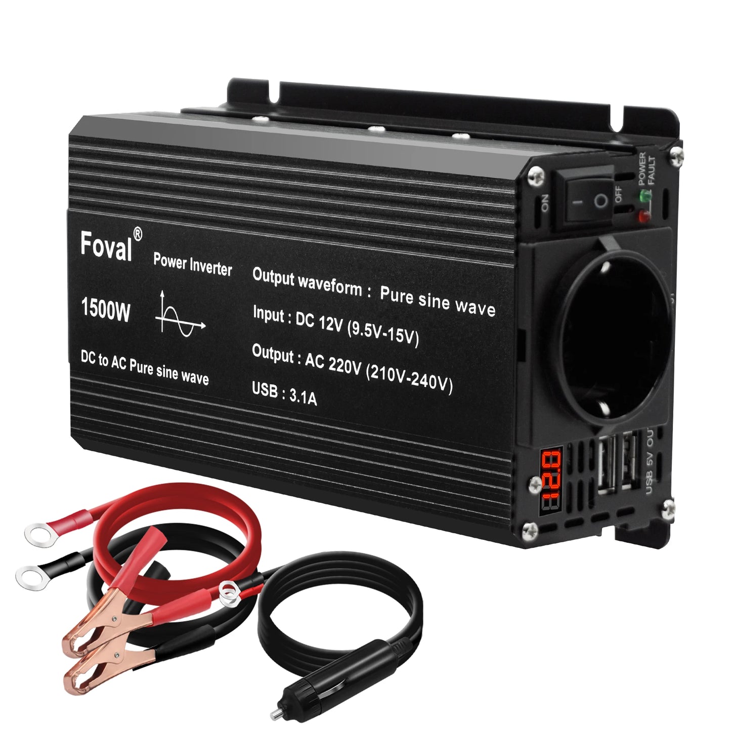 Pure Sine Wave Inverter | DC 12V to AC 220V | 1000W–3000W
