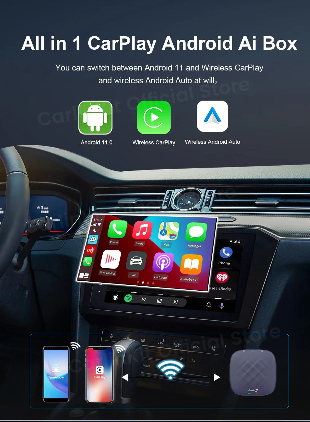 Carlinkit Android 13 Wireless CarPlay & Android Auto AI Box