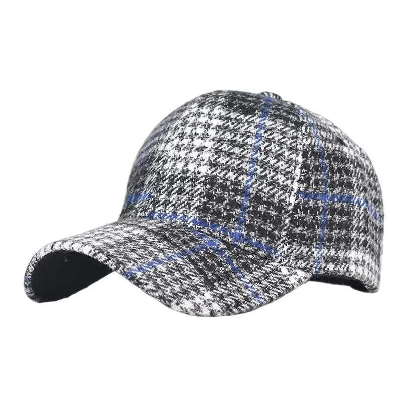 Unisex Checkered Baseball Cap with Adjustable Strap
