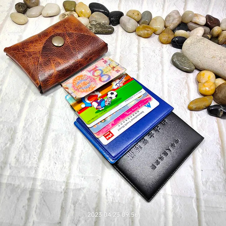 Small Waist Bag Genuine Leather Belt Pack Wallet Coin Purse Card Holder Car Key Pouch Driver's License Case Men Women 6065