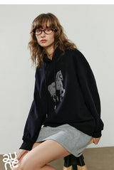 Women's Embroidered Relaxed-Fit Hoodie
