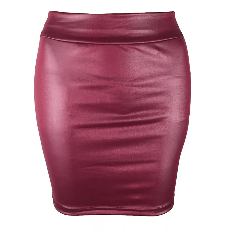 Chic Matte Leather High-Waist Mini Skirt | Slim Fit Nightclub & Streetwear