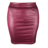 Chic Matte Leather High-Waist Mini Skirt | Slim Fit Nightclub & Streetwear