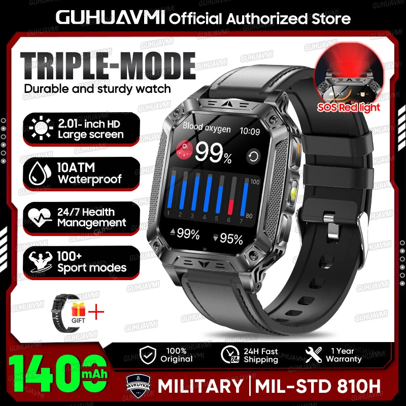 2026 Military-Grade Outdoor Sports Smartwatch 1400mAh