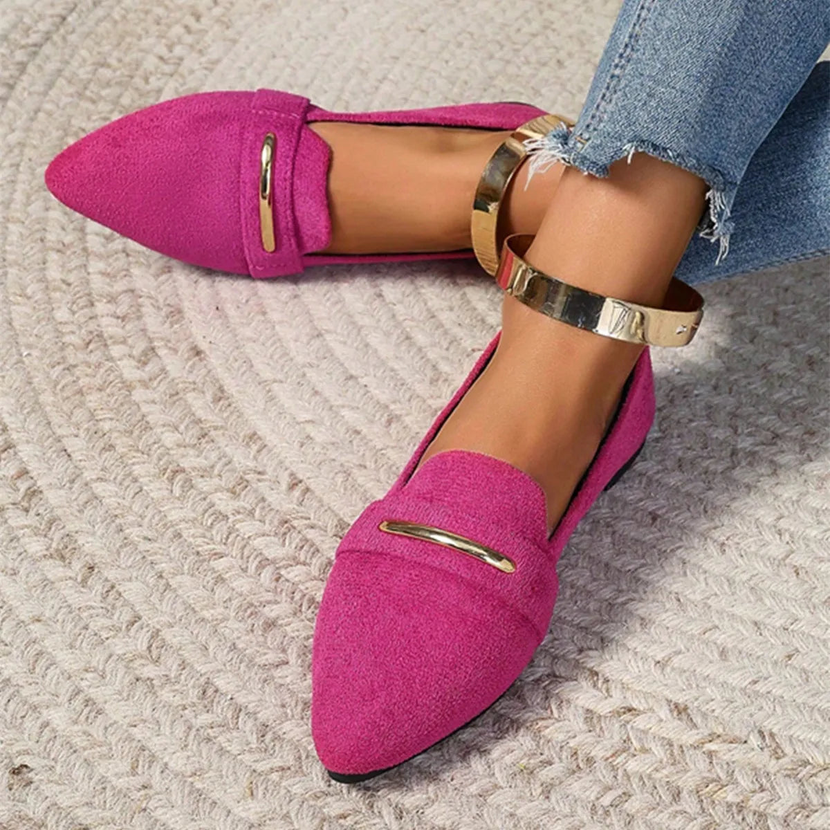 2026 Summer Loafers Flats Pointed Toe Casual Women Shoes New Comfortable Walking Mujer Zapatos:Wear-resisting