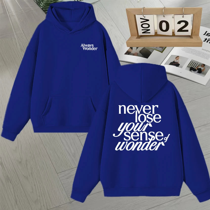 2025 Thai Drama The Secret of Us Autumn Winter Hoodie Always Wonder Letter Print Pullover Trendy Long sleeve Fleece Sweatshirts