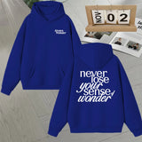 2025 Thai Drama The Secret of Us Autumn Winter Hoodie Always Wonder Letter Print Pullover Trendy Long sleeve Fleece Sweatshirts