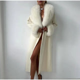 Faux Fur Patchwork Woolen Overcoat