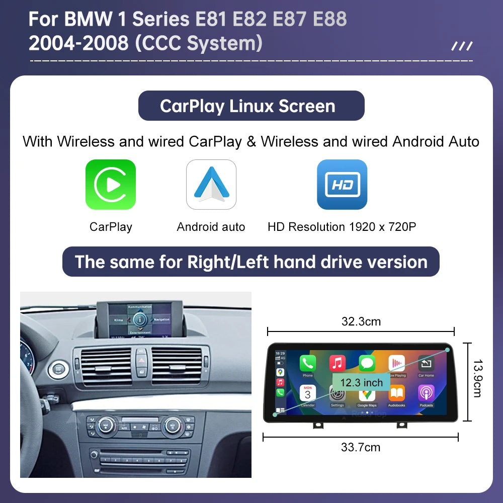 BMW 1 Series Wireless CarPlay & Android Auto Display
