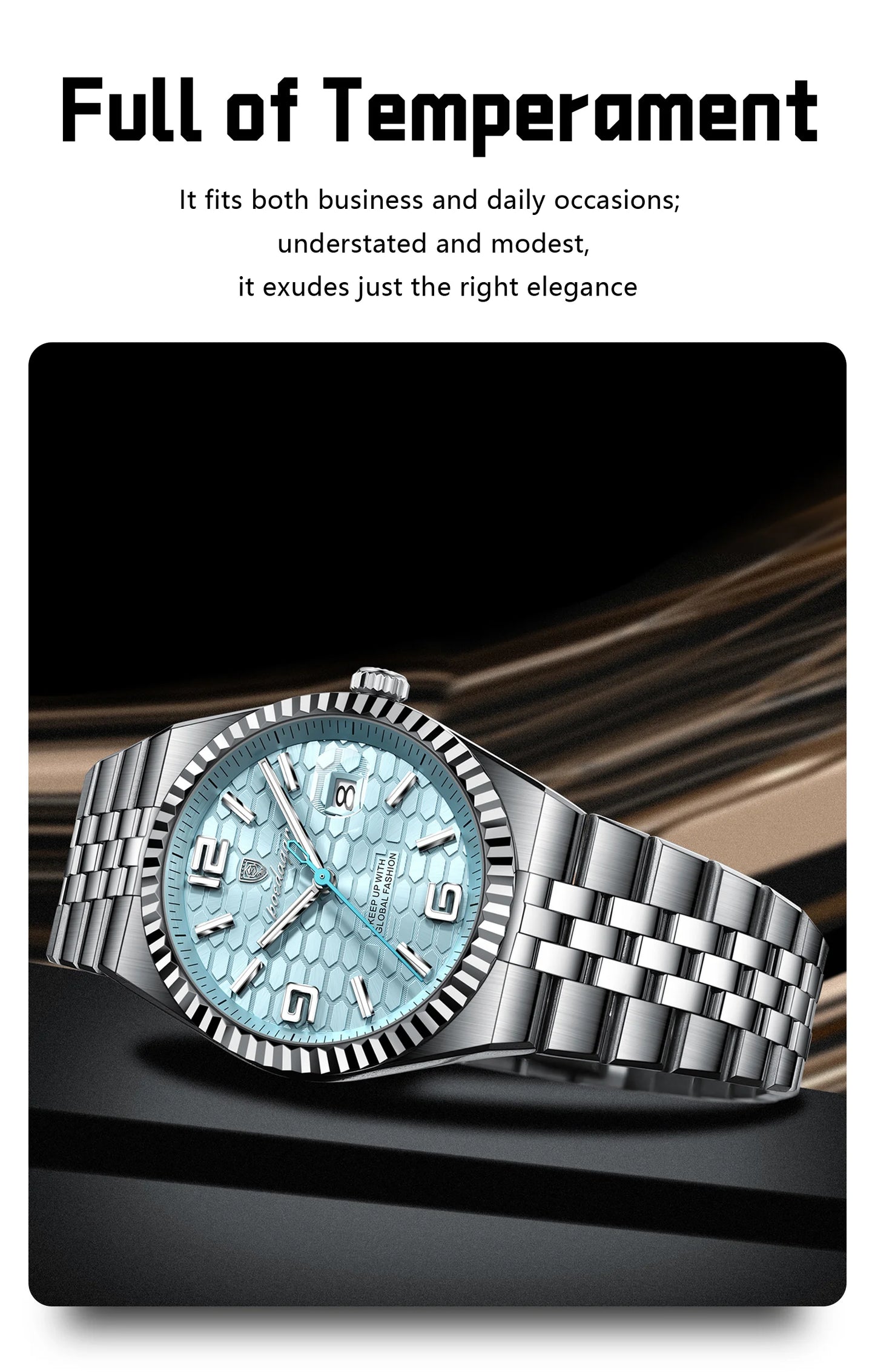 POEDAGAR 839 Men's Luxury Quartz Watch | Luminous & Waterproof
