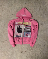 Retro Y2K Graphic Zip-Up Hoodie