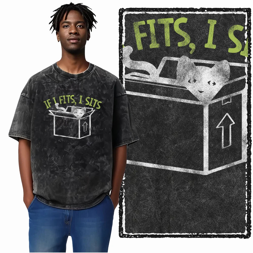 DB Cat Acid-Washed Graphic Tee
