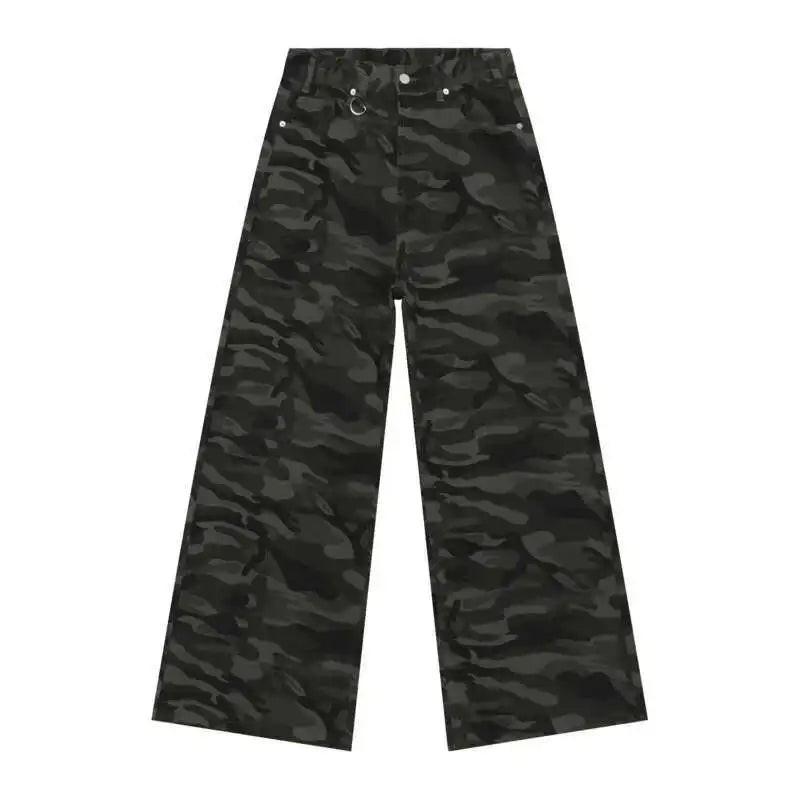 Vintage Camouflage Wide-Leg Men's Jeans