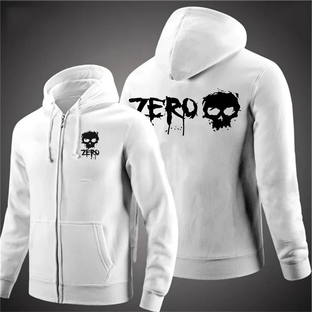 Zero Skateboard Logo Men's Harajuku Zipper Hoodie