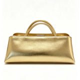Minimalist Rectangular Frame Handbag Metal Lock Hard Shell Top Handle Bag Elegant Office Commute Shoulder Purse For Women