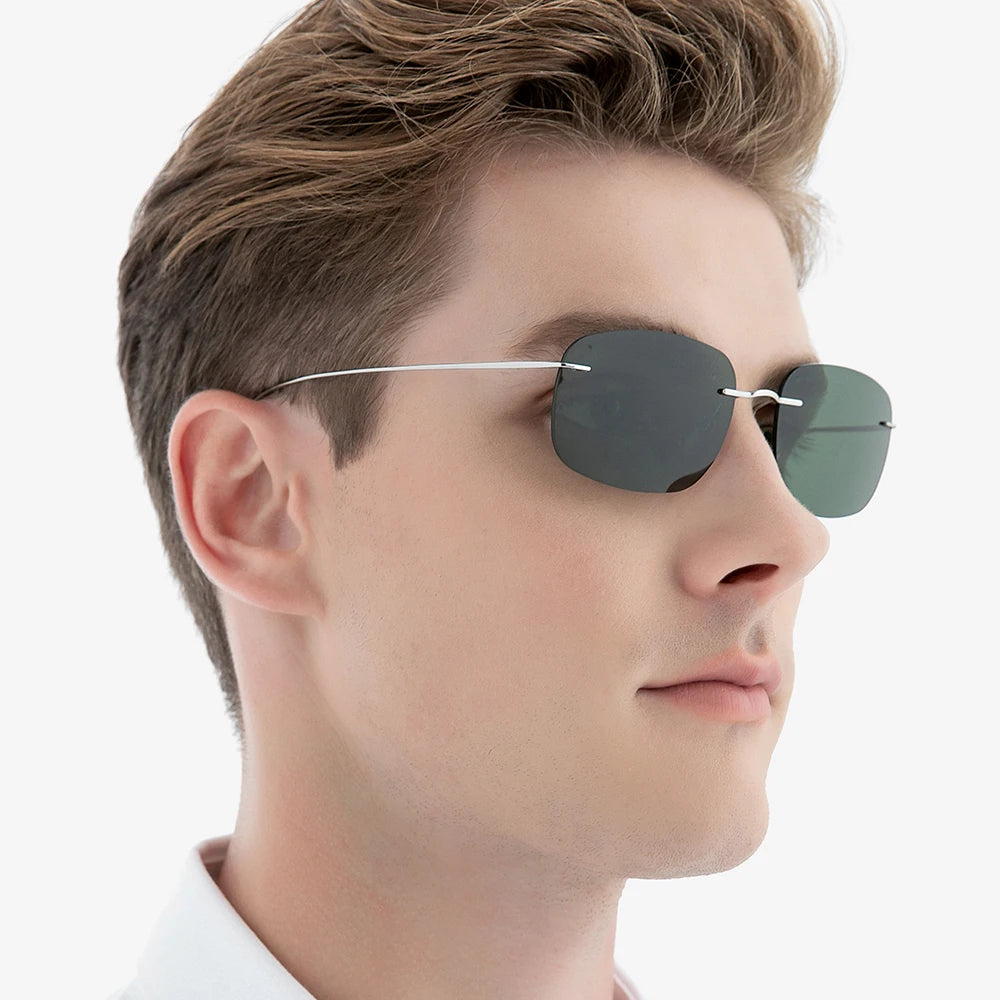 FONEX Titanium Rimless Polarized Sunglasses – Ultralight