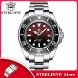 SD1964 STEELDIVE 1000M Waterproof 45.4MM Big Water Ghost Watch For Men Super BGW9 Blue Luminous Dive Watch with Valve