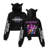 Anime Cat-Ear Cropped Hoodie | K-Pop Inspired Streetwear