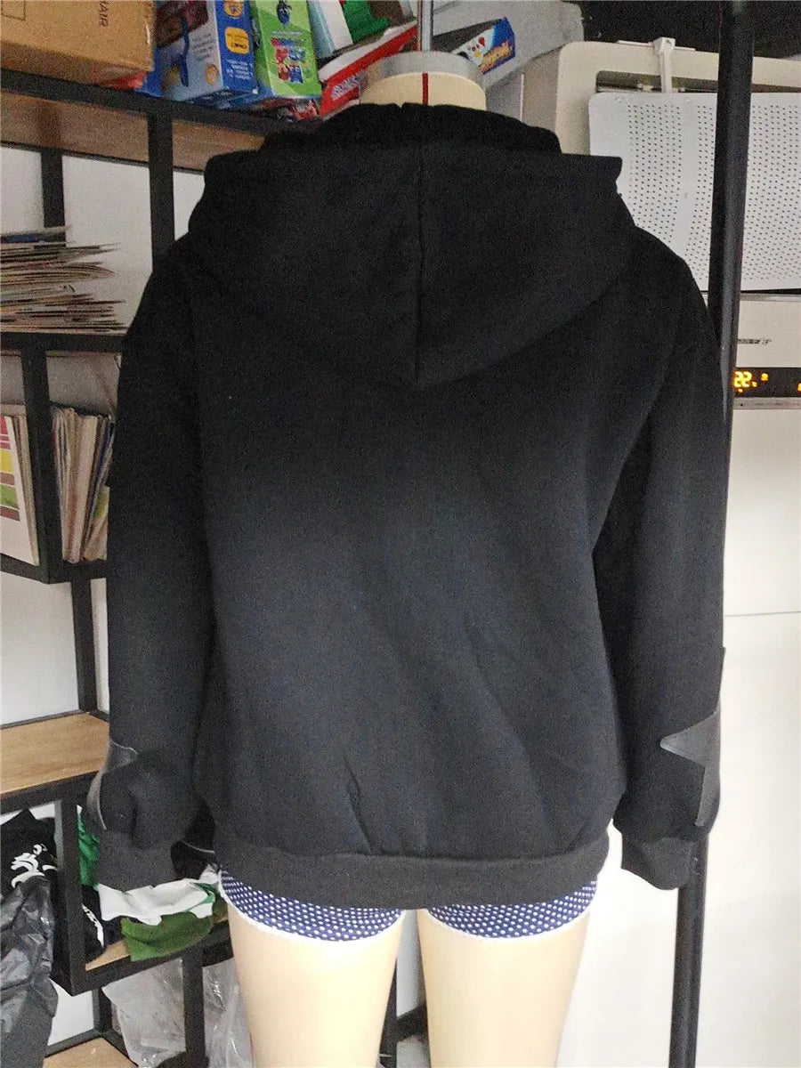 Women's Y2K Star Print Zip-Up Hoodie