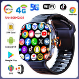 8GB+128GB RAM 4G/3G Smart Watch 2.40 inch AMOLED 2100mah Battery 900W Camera GPS WIFI Google APPS Download Smartwatch Android 10