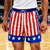 Patriotic Star Stripe Board Shorts — Oversized Summer Streetwear