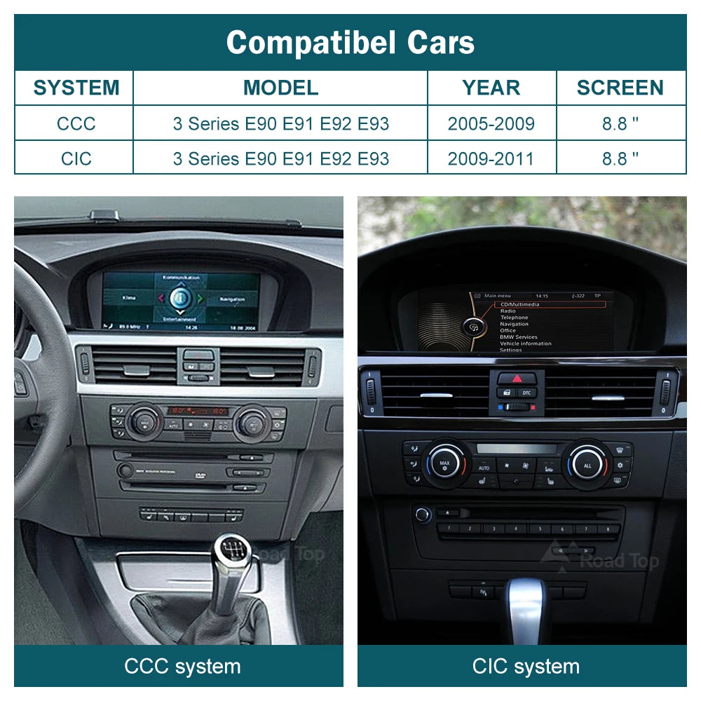 8.8'' Wireless CarPlay & Android Auto for BMW 3/5 Series – CCC & CIC Multimedia Screen