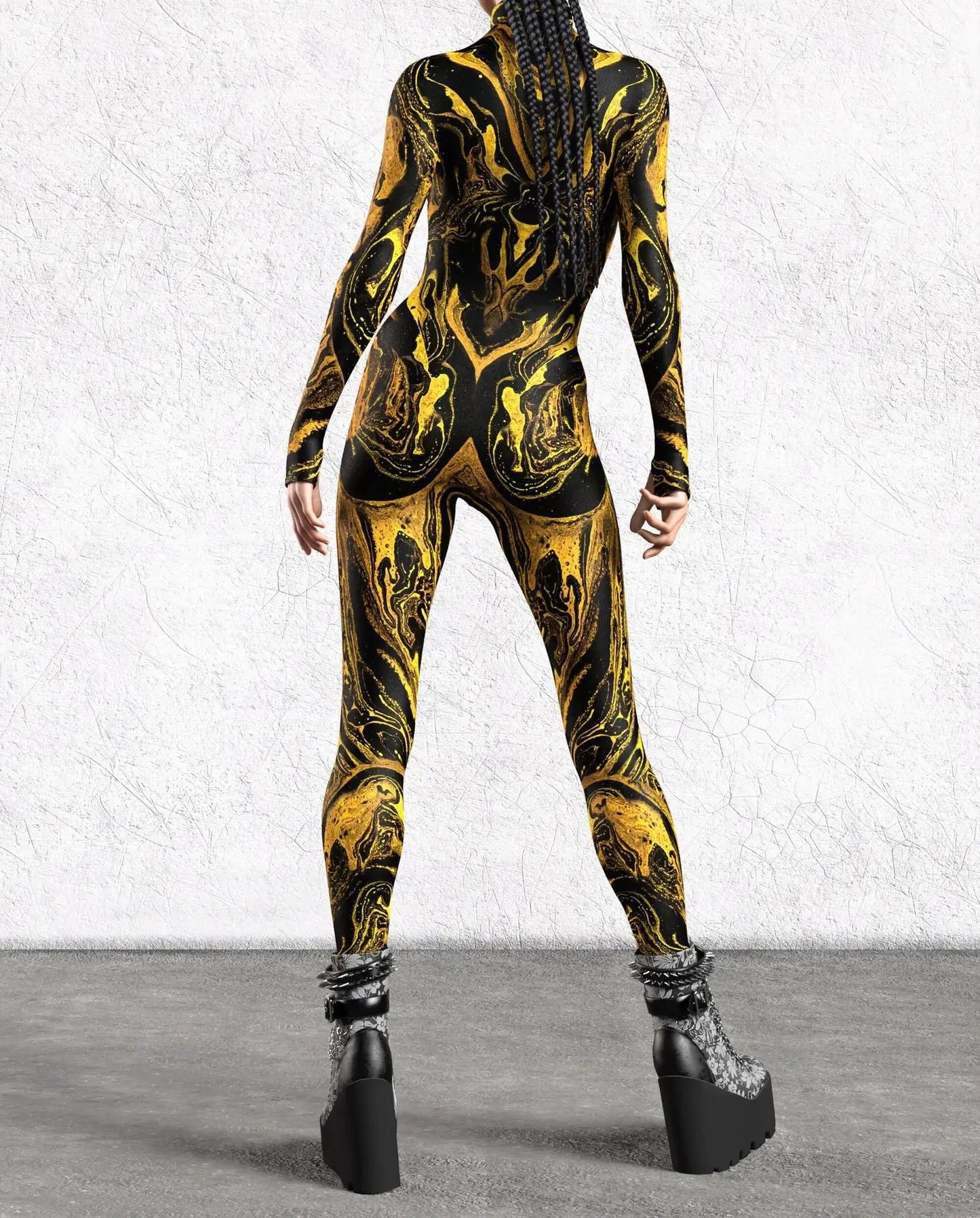 Women's 3D Print Goddess Jumpsuit Catsuit Costume