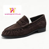Women's Retro Pleated Suede Loafers